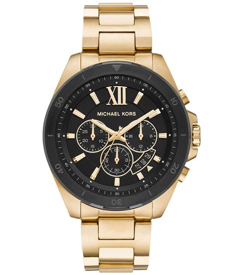 michael kors men's brecken gold tone stainless steel chronograph watch|Michael Kors gold tones.